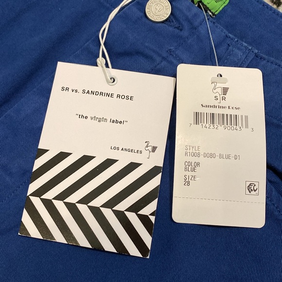 NWT Free People Women’s SR. vs. Sandrine Rose "The Virgin Label" Blue Pants - Picture 3 of 11